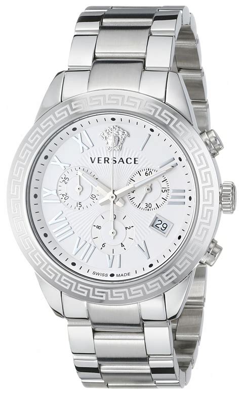 silver versace watch men.